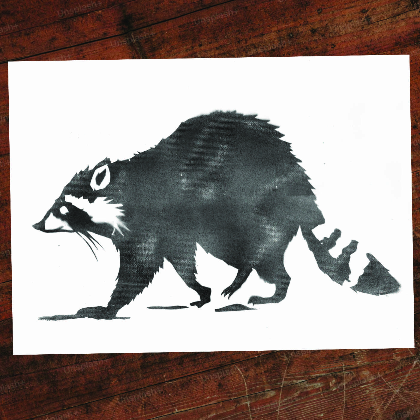 Walking raccoon sticker